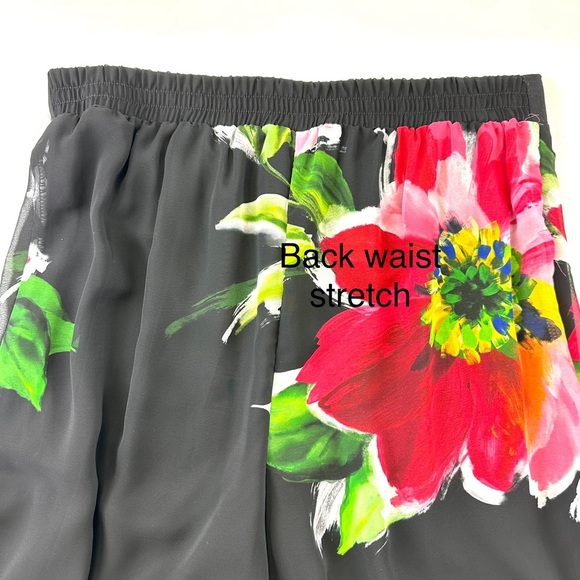 Frank Lyman floral chiffon wide leg women’s trousers Size 14 pull on Resortwear - Picture 12 of 15